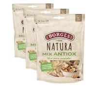Borges - Cocktail Variado de Almendras, Pipas, Nueces, Arándanos, Pasas y Pistachos Crudos Antiox - Con alto contenido en Ácidos Grasos, Ácido Linocélico, Fibra, Magnesio - Sin Gluten - 130g