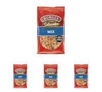 Borges - Mezcla de Frutos Secos Fritos Selección Borges - Cacahuetes con y sin Piel, Maíz, Habas y Garbanzos Tostados - Fuente de Proteínas - Sin Gluten, Sin Aceite de Palma, Vegano - Paquete 350g.