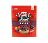 Borges - Pasas Sin Pepitas Borges De Temporada - Alto contenido en vitaminas A y B3, Potasio, Magnesio y Calcio - Sin Grasas Saturadas, Sin Azúcares Añadidos, Vegano - Paquete de 250 gramos.