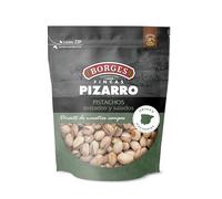 Borges - Pistachos Tostados y Salados Borges Fincas Pizarro - Alto contenido en vitamina B6 y E. Ricos en Magnesio, Hierro y Calcio - Frutos Secos Sin Gluten - Paquete de 130 gramos.