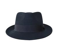 BORGES & SCOTT B&S Premium Doyle - Sombrero de lágrima Fedora - 100% Fieltro de Lana - Enrollable para Viajes - Resistente al Agua - Negro 56cm