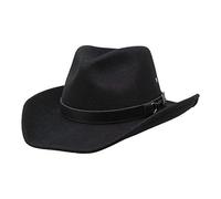 BORGES & SCOTT Forester - Gorra de Fieltro de Lana de Estilo Occidental - Resistente al Agua - con Alambre en el ala - Negro 60 cm