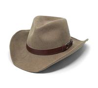 BORGES & SCOTT Forester - Gorra de Fieltro de Lana de Estilo Occidental - Resistente al Agua - con Alambre en el ala - Camello 54 cm