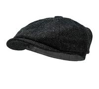 BORGES & SCOTT Gorra Estilo Newsboy Lomond - 100% Lana Tejida a Mano - Harris Tweed - Resistente al Agua - Medianoche 62cm