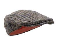 BORGES & SCOTT Gorra Plana Nevis - 100% Lana Tejida a Mano - Harris Tweed - Resistente al Agua - Perdiz Marrón 56cm