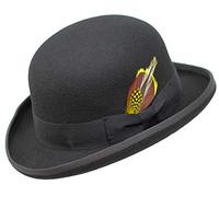 BORGES & SCOTT Premium Orwell - Sombrero de Hongo o Bombín - 100% Fieltro de Lana - Negro 56cm