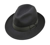 BORGES & SCOTT Swift - Fedora - Ligero - 100% Fieltro de Lana - Plegable para Viajar - Resistente al Agua - ala Moldeable - Gris Oscuro 58cm