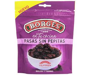 Borges - Uvas Pasas de la Variedad Thompson Sin Semillas - Bolsa de 150 Gramos.