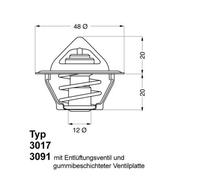 Termostato 3017.92D2 BorgWarner (Wahler) para OPEL DAEWOO