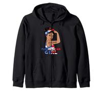Boricua - Camisa de Mujer con Bandera de Puerto Rico Sudadera con Capucha