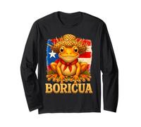 Boricua Coqui Frog Taino Puerto Rico Bandera Puertorriqueña Niños Manga Larga