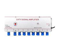 Borimend - Enchufe UE 20DB 1020MK8 amplificador de señal CATV 1IN 8OUT divisor de TV por cable amplificador de señal de antena de TV digital EU Plug