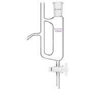 BorinGlass Separador de agua y aceite con 24/40 juntas, embudo de separación de líquidos de borosilicato para una separación precisa de líquidos, 100 ml