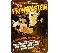 Boris Karloff Frankenstein - Cartel de metal (20,3 x 30,5 cm)