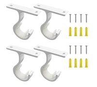 BORISCA 4 PCS Engrosamiento Soporte para Barra Cortina con 8 Juegos Accesorios Montaje Soporte Barra Cortina Techo Aleación de Aluminio Cortina Soportes Diámetro 25-28MM para Hogar Dormitorio Oficina