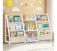 BORISI Librería Baja Blanca, Estantería 124x30x75 cm