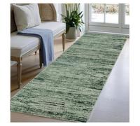 BORKOY Alfombra Corredor Antideslizante 50x100cm Verde Lavable en Lavadora Alfombras de Pasillo Larga Suaves Microfibra diseño Abstracto para Cocina Comedor habitación balcón Pasillo