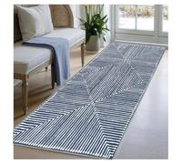 BORKOY Alfombra de Pasillo 50x150cm Antideslizante Lavable en Lavadora Azul Estilo Moderno Liso Pelo Corto para Cocina Entrada Lavadero Dormitorio Alfombras Larga Corredor Suave Fácil Limpieza