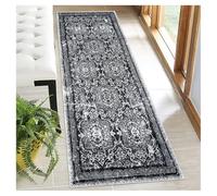 BORKOY Alfombra de Pasillo Larga 50x150cm Negro Sólido Antideslizante y Lavable en Lavadora Tapete Corredor Alfombras de Cocina Absorbente para Entrada Lavadero Dormitorio Comedor Suave Pelo Corto