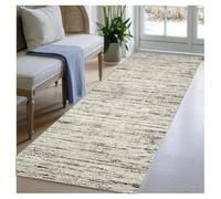 BORKOY Alfombra Pasillo Corredor 50x250cm Beige Lavable en Lavadora Antideslizante Alfombras de área Suaves Microfibra diseño Abstracto Moderno para Cocina lavadero balcón terraza Pasillo