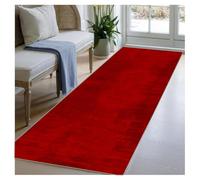 BORKOY Alfombras Antideslizantes 50x60cm Rojo, Lavable en Lavadora, Moderno Abstracto, Pelo Corto, No Decolora, Alfombra de Cocina Pasillo Dormitorio Comedor Sala Estar Garaje