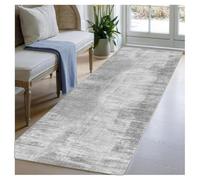 BORKOY Alfombras Largas Pasillo 50x120cm Gris Claro, Antideslizante Lavadora, Estilo Vintage Lavable, Estampado Abstracto, Microfibra, para Sala de Estar Comedor Oficina Dormitorio