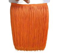 Borla con Lentejuelas, Ribete de Borla con Flecos Poliéster 25 cm Ancho 1 Yarda Multicolor(Orange)
