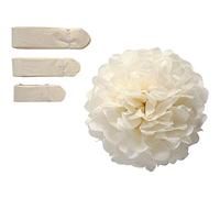 Borla de papel, tamaño 12 x 35 cm, 14 g, color blanco, 12 unidades