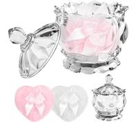 Borla de polvo de cristal con forma de corazón, borla y recipiente para polvos corporales, suministros para recipientes para polvos corporales, borla para polvos corporales, borla para polvos
