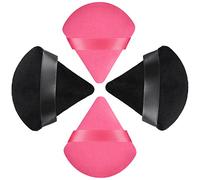 Borla Maquillaje, 4 Piezas Powder Puff Borlas Maquillaje Esponja Polvos Translucidos, Triángulo Kosmetics Beauty Puff Triangular Cosmético Aplicadores de Polvo Suelto Fundación Belleza Tools