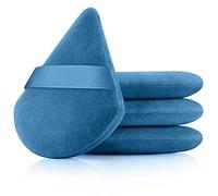 Borla Maquillaje Start Makers 4 Piezas Triangle Powder Puff, Reutilizable de Soplos de Polvo, Herramientas para Esponja Maquillaje en Húmedo Seco Cojín para Polvo Suelto o Rubor de Base (Azul)