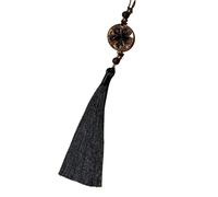 Borlas 2 Piezas de borlas clásicas Chinas delicadas Estilo étnico con Marco Metal y Flores, Adornos artesanales for Hacer tú Mismo(Black)