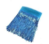 Borlas De Flecos 1-10 yardas Meetee 18cm adorno de flecos lentejuelas borla brillo encaje for Ropa baile vestidos accesorios costura DIY decorativos(19Blue,10Yards)