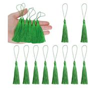 Borlas de Flecos 10 Uds./50 De borlas de 9,5 cm/3,75 Pulgadas, for Llaves, marcapáginas Hanamade DIY, for Manualidades, Accesorios for decoración del hogar y Muebles(8cmBright Green4,10pcs)