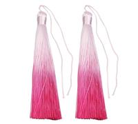 Borlas de Flecos 4 Uds. Borla de Seda poliéster 8/10/13cm Borla Color Degradado for Adorno Artesanal DIY Accesorios decoración Ropa y Cortina(Pink 01,13cm)