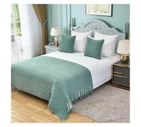 Borlas de punto para camino de cama, decoración para el hogar y hotel, bandera para cama, decoración para habitaciones de boda, color verde sueño, tamaño grande,Dream Green-Large size 130x230cm