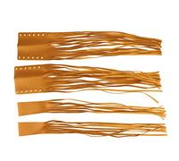 Borlas universales para empuñaduras de Motocicleta, Funda Envolvente con Flecos de Cuero sintético para la Palanca de Freno y Embrague, Cinta Decorativa para Manillar de Estilo (Amarilla terrosa)