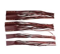 Borlas universales para empuñaduras de Motocicleta, Funda Envolvente con Flecos de Cuero sintético para la Palanca de Freno y Embrague, Cinta Decorativa para Manillar de Estilo (Vino Tinto)