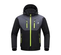 BORLENI Chaqueta de Moto para Hombres con Protectores CE Forro Extraíble Impermeable al Viento y al Agua para Todas las Estaciones L