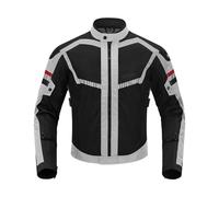 BORLENI Chaqueta de Motocicleta de Moto para Verano para Hombre, Respirable Armadura Protección reflexión de Alto Brillo (FR/ES, Letras, 3XL, Regular, Regular, Verde)