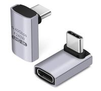 BORLTER CLAMP Adaptador USB C a USB C en ángulo de 90 grados, USB 4 macho a hembra adaptador de media curva 40 Gbps 240 W 8 K UHD, compatible con Thunderbolt 4, Steam Deck, disco duro, conmutador