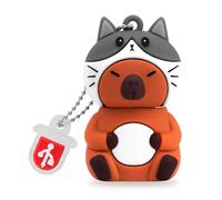 BORLTER CLAMP Memoria USB de 64 GB, Unidad Flash USB en Forma de Carpincho Novedosa y Lindo Flash Drive Pendrive Thumb Drive para Almacenamiento de Datos Externos(Gorro de Gato)