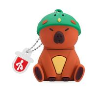 BORLTER CLAMP Memoria USB de 64 GB, Unidad Flash USB en Forma de Carpincho Novedosa y Lindo Flash Drive Pendrive Thumb Drive para Almacenamiento de Datos Externos(Sombrero de martín Pescador)