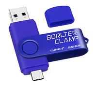 BorlterClamp - Memoria USB tipo C 3.0 de 512 GB, doble puerto para teléfonos inteligentes Android, Samsung Galaxy S10/S9/S8/Note 9, LG, Huawei, tabletas y computadora (azul)