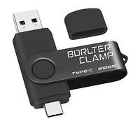 BorlterClamp - Memoria USB Tipo C 3.0 para Smartphones Android Samsung Galaxy S10/S9/S8/Note 9, LG, Huawei, Tablets y Ordenadores (Negro)