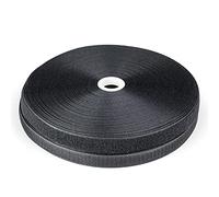 BORMAN, Rollo de Cinta de Gancho y Bucle para coser de color negro, ancho de 25 mm x 25 metros de largo, cinta textil de gancho y bucle para costura, no autoadesivo, Cinta de Gancho y Bucle negro.