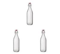 Bormioli 324Y - Botella transparente Giara, 1 litro (Paquete de 3)