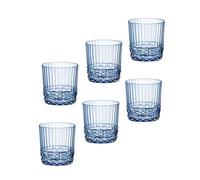 Bormioli 8159218 Rocco America-Juego de 6 Vasos Azules Dof, Cristal, 38 cl, 300 milliliters, Vidrio
