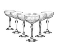 Bormioli 93124 Rocco-Juego de 6 Copas Americanas 20 cócteles, Cristal, 23 cl, Vidrio, centiliters, Trasparente