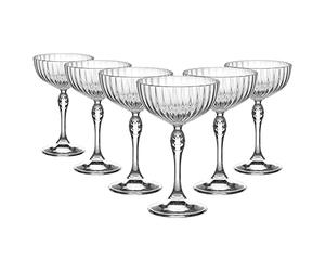 Bormioli 93124 Rocco-Juego de 6 Copas Americanas 20 cócteles, Cristal, 23 cl, Vidrio